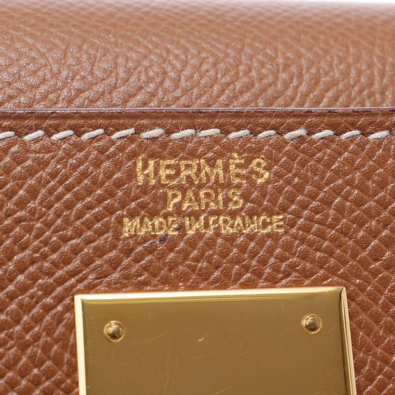 HERMES エルメス ケリー 32 外縫い 2WAY ゴールド ゴールド金具 □B刻印(2001年頃) レディース クシュベル ハンドバッグ Aランク 中古 銀蔵