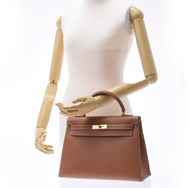 Hermes Hermes Kelly 32 outside sewing 2WAY Gold Gold bracket □ B encreal (around 2001) Women's Kushuba handbag A rank used Silgrin