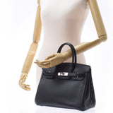 HERMES爱马仕柏金包30黑色银金属配件□N刻（2010年左右）女士Vow爱普生手提包AB等级二手Ginzo