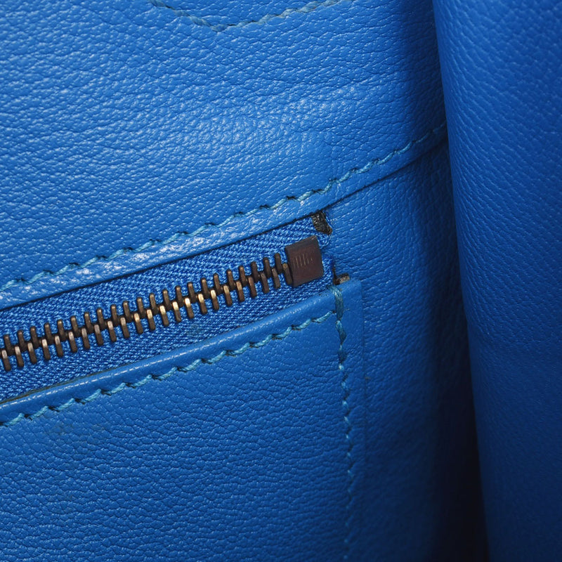 Hermes Hermes Burkin 30蓝色法国金支架□e-ingravaed（2001年左右）女士佩普森手提包新的Sanko