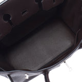 Hermes Hermes Burkin 35 Dark Brown Silver Bracket □ H Engraved (around 2004) Unisex Togo Handbags A rank used Silgrin