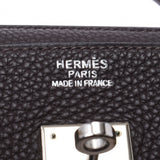 Hermes Hermes Burkin 35 Dark Brown Silver Bracket □ H Engraved (around 2004) Unisex Togo Handbags A rank used Silgrin