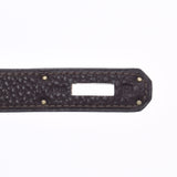 Hermes Hermes Burkin 35 Dark Brown Silver Bracket □ H Engraved (around 2004) Unisex Togo Handbags A rank used Silgrin