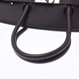 Hermes Hermes Burkin 35 Dark Brown Silver Bracket □ H Engraved (around 2004) Unisex Togo Handbags A rank used Silgrin