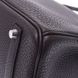 Hermes Hermes Burkin 35 Dark Brown Silver Bracket □ H Engraved (around 2004) Unisex Togo Handbags A rank used Silgrin