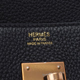 Hermes Hermes Burkin 30 Black Rose Gold Football Y Steel (around 2020) Ladies Togo Handbag Unused Silgrin