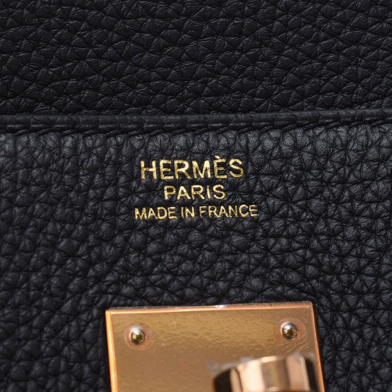 Hermes Hermes Burkin 30 Black Rose Gold Football Y Steel (around 2020) Ladies Togo Handbag Unused Silgrin