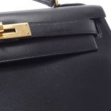 Hermes Hermes Kelly 28 Oshiri Way Black Gold Bracket □ Engraved (around 1998) Ladies BOX Curf Handbag A-Rank Used Sinkjo