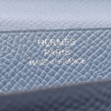 HERMES Hermes Beans Fleet Baicolor Long Wallet Suoufle/Blue Ring Silver Bracket □ Q -engraved (around 2013) Unisex Vo Epson Bi -fold Wallet B Fedicated Ginzo