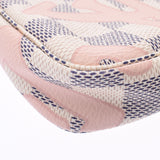 LOUIS VUITTON Louis Vuitton Damier Azur Mini Pouch Tahithi Limited White/Pink N60051 Ladies Dami Air Zuzur Canvas Accessory Pouch A Rank used Ginzo