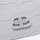 BALENCIAGA Balenciaga Mini Wallet Compact Wallet White 601387 Ladies embossed Leather Trial Folding Wallet New Used Ginzo