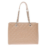 Chanel Chanel GST Tote Pink Beige Silver Fittings Ladies Caviar Skin Tote Bag A-Rank Used Sinkjo