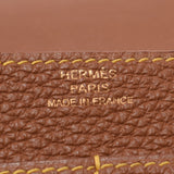 HERMES エルメス ドゴン GM バイカラー ゴールド/ソレイユ ゴールド金具 □M刻印(2009年頃) ユニセックス トゴ 長財布 ABランク 中古 銀蔵