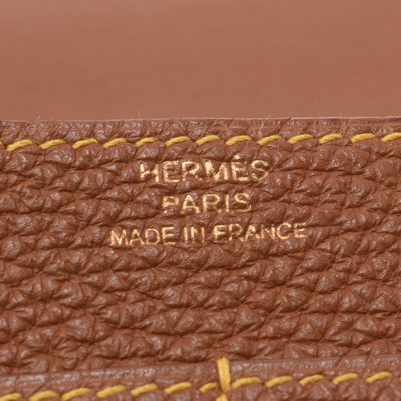 HERMES エルメス ドゴン GM バイカラー ゴールド/ソレイユ ゴールド金具 □M刻印(2009年頃) ユニセックス トゴ 長財布 ABランク 中古 銀蔵