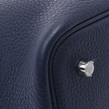 HERMES エルメス ピコタンロック MM ブルーニュイ(紺) シルバー金具 C刻印(2018年頃) レディース トリヨンクレマンス ハンドバッグ Aランク 中古 銀蔵