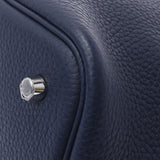 HERMES エルメス ピコタンロック MM ブルーニュイ(紺) シルバー金具 C刻印(2018年頃) レディース トリヨンクレマンス ハンドバッグ Aランク 中古 銀蔵