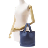 HERMES エルメス ピコタンロック MM ブルーブライトン ゴールド金具 C刻印(2018年頃) レディース トリヨンクレマンス ハンドバッグ 新同 中古 銀蔵