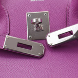 HERMES エルメス バーキン 30 シクラメン(紫) シルバー金具 □I刻印(2005年頃) レディース ヴォーエプソン ハンドバッグ Aランク 中古 銀蔵