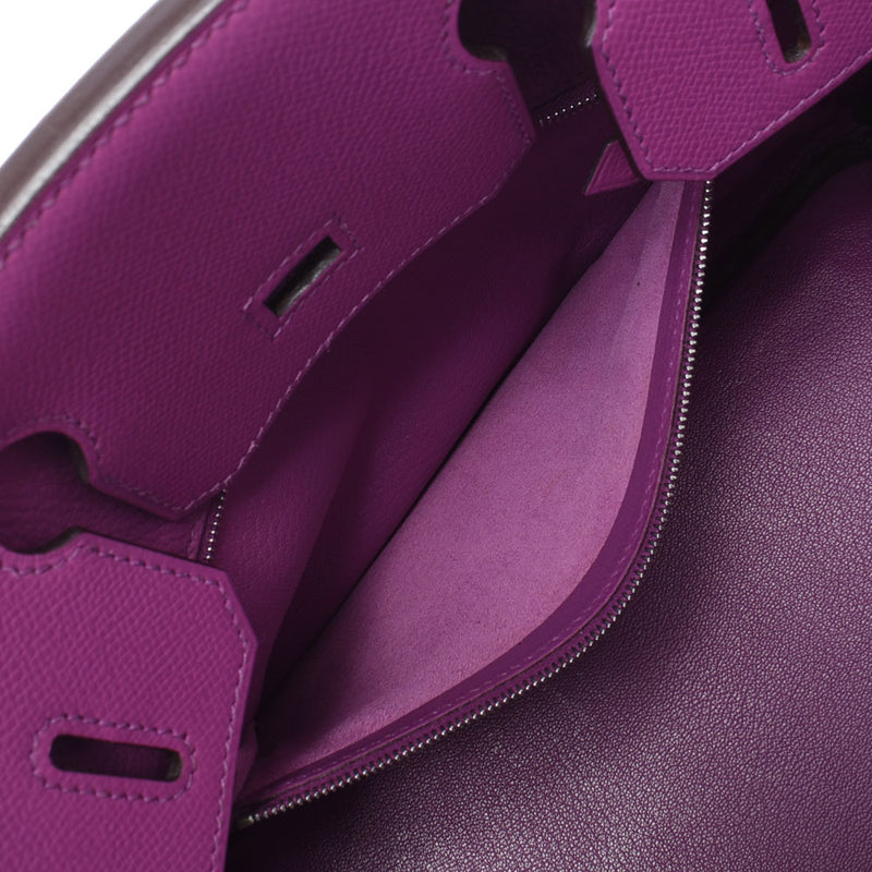 HERMES エルメス バーキン 30 シクラメン(紫) シルバー金具 □I刻印(2005年頃) レディース ヴォーエプソン ハンドバッグ Aランク 中古 銀蔵