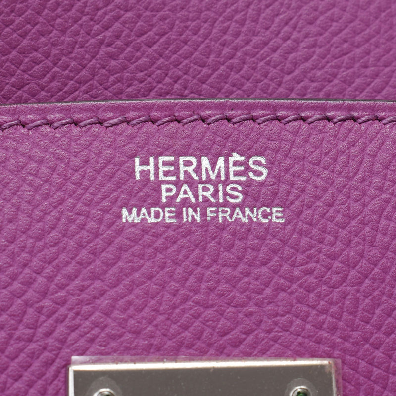HERMES エルメス バーキン 30 シクラメン(紫) シルバー金具 □I刻印(2005年頃) レディース ヴォーエプソン ハンドバッグ Aランク 中古 銀蔵