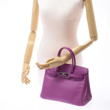 HERMES エルメス バーキン 30 シクラメン(紫) シルバー金具 □I刻印(2005年頃) レディース ヴォーエプソン ハンドバッグ Aランク 中古 銀蔵