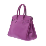HERMES エルメス バーキン 30 シクラメン(紫) シルバー金具 □I刻印(2005年頃) レディース ヴォーエプソン ハンドバッグ Aランク 中古 銀蔵