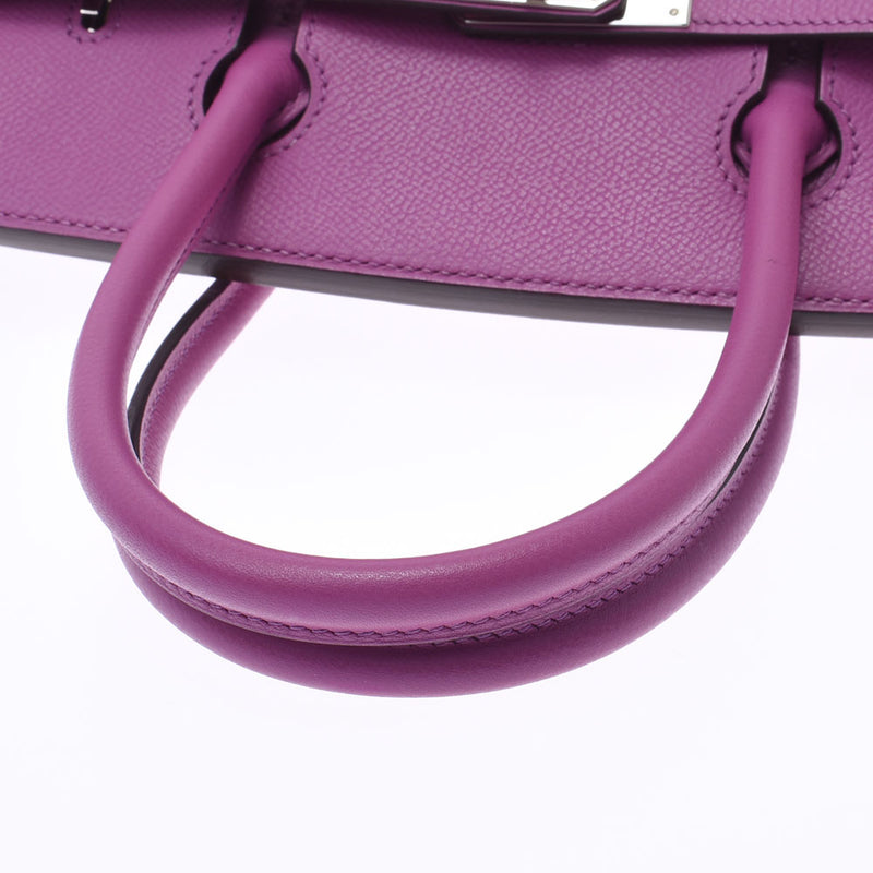 HERMES エルメス バーキン 30 シクラメン(紫) シルバー金具 □I刻印(2005年頃) レディース ヴォーエプソン ハンドバッグ Aランク 中古 銀蔵