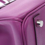 HERMES エルメス バーキン 30 シクラメン(紫) シルバー金具 □I刻印(2005年頃) レディース ヴォーエプソン ハンドバッグ Aランク 中古 銀蔵