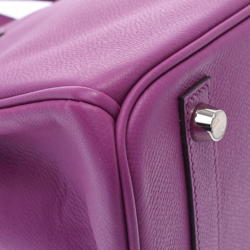 HERMES エルメス バーキン 30 シクラメン(紫) シルバー金具 □I刻印(2005年頃) レディース ヴォーエプソン ハンドバッグ Aランク 中古 銀蔵