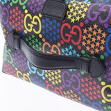Gucci Gucci GG GG GG迷幻星图案黑色/多色602619男女通用PVC波士顿袋新二手Ginzo