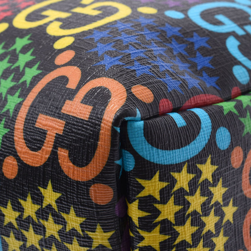 Gucci Gucci GG GG GG迷幻星图案黑色/多色602619男女通用PVC波士顿袋新二手Ginzo