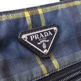 PRADA Prada Check Pattern Navy VAO53M Unisex Nylon Shoulder Bag AB Rank used Ginzo