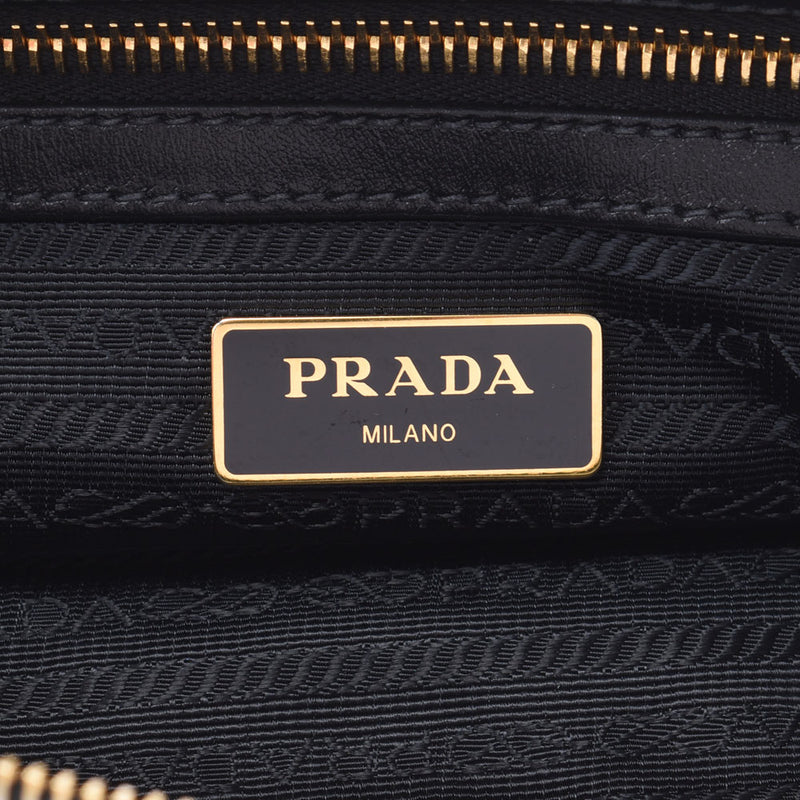 PRADA Prada Black Black IBH050 Unisex Nylon Leather Shoulder Bag A Rank used Ginzo