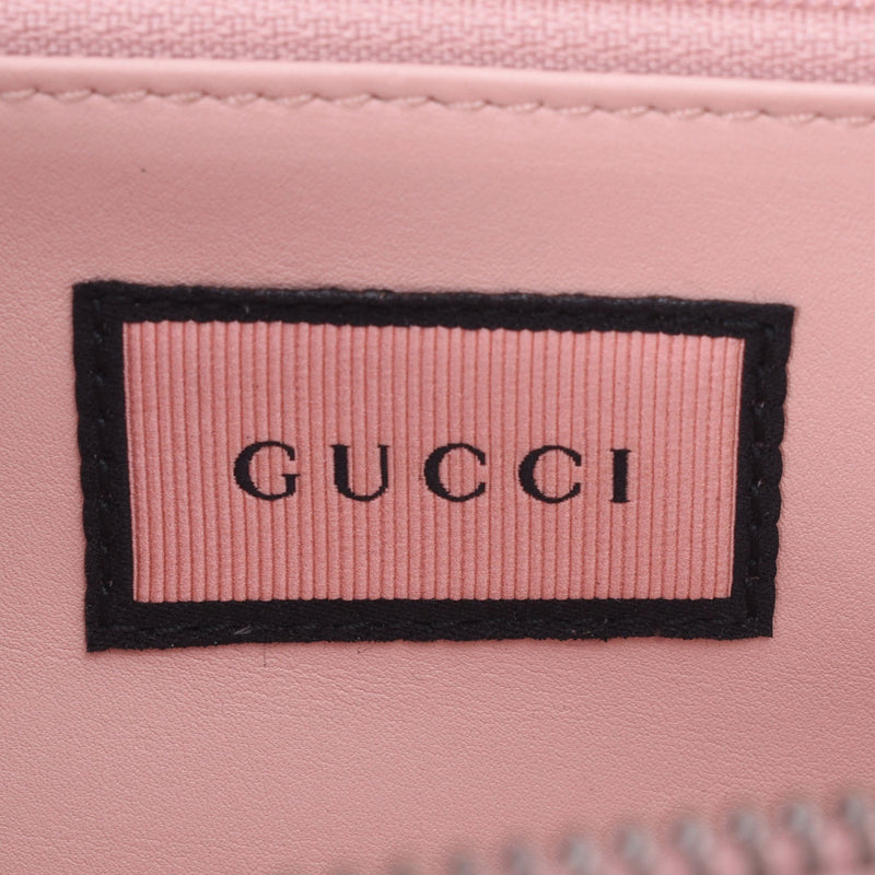 Gucci Gucci GG Marmont Ghost圆形紧固件粉红色/白色古董黄金支架448087女士小牛长钱包