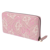 GUCCI Gucci GG Marmont Ghost Round Fastener Pink/White Antique Gold Gold Bracket 448087 Ladies Calf Long Wallet