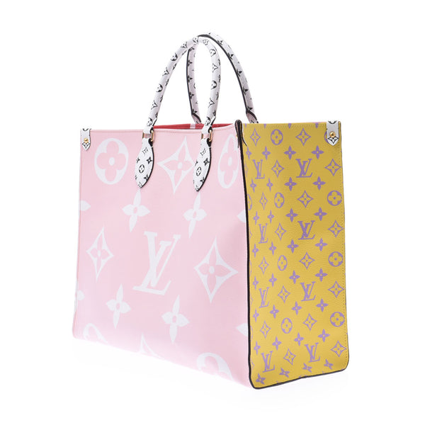 LOUIS VUITTON ルイヴィトン モノグラム オンザゴーGM マルチカラー 赤×ピンク×オレンジ M44569 ユニセックス モノグラムジャイアント 2WAYバッグ 新同 中古 銀蔵