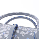 BVLGARI Bvlgari Alba Bag Jojo Killer Queen Hirohiko Araki Japan Limited Collection Gray x Blue Silver Bracket Ladies Leather 2WAY Bag New Family Ginzo