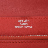 Hermes Hermes Dogon Compact Rouge Tomato Silver Bracket X Engraved (around 2016) Unisex Vo Swift Two Folded Wallet B Rank Used Silgrin