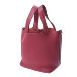 HERMES エルメス ピコタンロック PM  ルビー（赤系） シルバー金具 □R刻印(2014年頃) レディース トリヨンクレマンス ハンドバッグ Aランク 中古 銀蔵