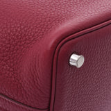 HERMES エルメス ピコタンロック PM  ルビー（赤系） シルバー金具 □R刻印(2014年頃) レディース トリヨンクレマンス ハンドバッグ Aランク 中古 銀蔵