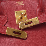 Hermes Hermes Burkin 30 Rougebiff Gold Tracket□刻（1997年左右）女性Kushbel手提包B排名使用水池
