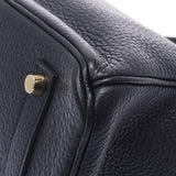 Hermes Hermes Burkin 35 Black Gold Bracket □ P Engraved (around 2012) Unisex Triyo Clemance Handbags AB Rank Used Silgrin