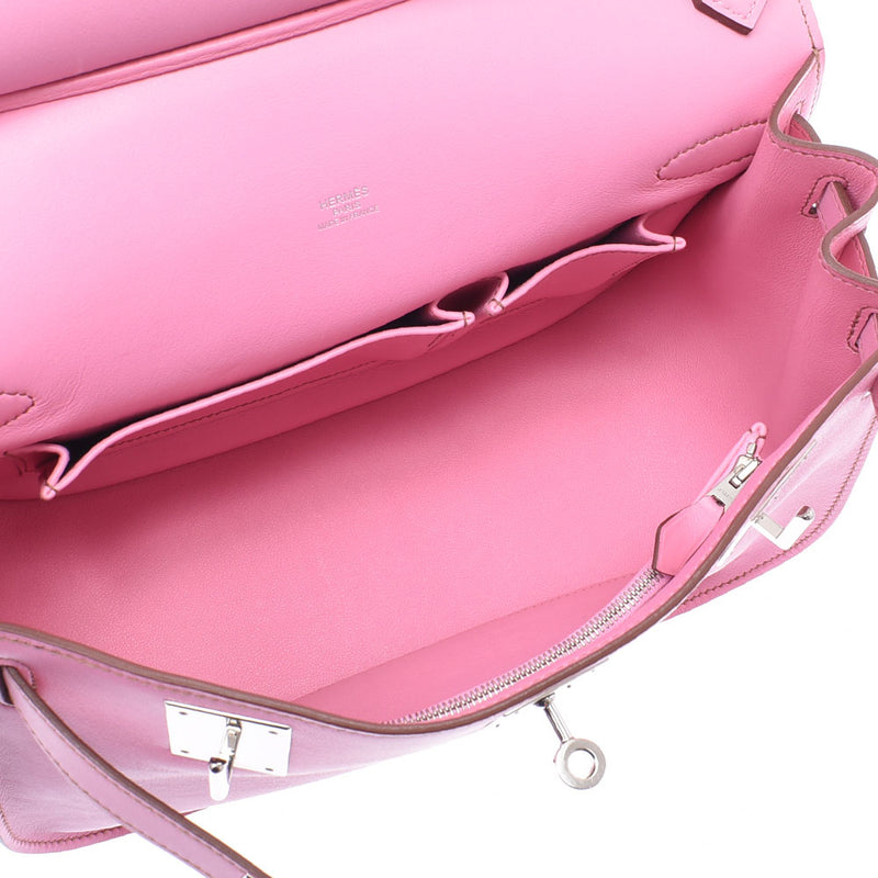 Hermes Hermes Jipusier 28 pink silver bracket □ N stamp (around 2010) Unisex Swift Shoulder Bag A rank used Silgrin