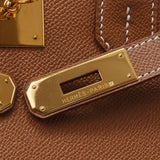 HERMES エルメス バーキン 35 ゴールド ゴールド金具 □F刻印(2002年頃) ユニセックス クシュベル ハンドバッグ Aランク 中古 銀蔵