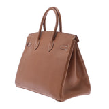 HERMES エルメス バーキン 35 ゴールド ゴールド金具 □F刻印(2002年頃) ユニセックス クシュベル ハンドバッグ Aランク 中古 銀蔵