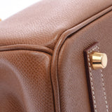 HERMES エルメス バーキン 35 ゴールド ゴールド金具 □F刻印(2002年頃) ユニセックス クシュベル ハンドバッグ Aランク 中古 銀蔵