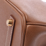HERMES エルメス バーキン 35 ゴールド ゴールド金具 □F刻印(2002年頃) ユニセックス クシュベル ハンドバッグ Aランク 中古 銀蔵