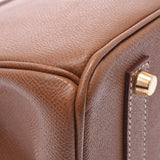 HERMES エルメス バーキン 35 ゴールド ゴールド金具 □F刻印(2002年頃) ユニセックス クシュベル ハンドバッグ Aランク 中古 銀蔵