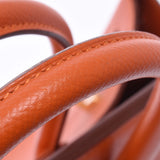 Hermes Hermes Burkin 35 Orange Gold Bracket □ P Engraved (around 2012) Unisex Voepson Handbags AB Rank Used Silgrin