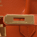 Hermes Hermes Burkin 35 Orange Gold Bracket □ P Engraved (around 2012) Unisex Voepson Handbags AB Rank Used Silgrin